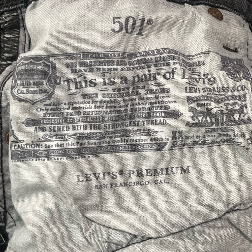 Levi’s 501 Hi-Rise Button Fly Fray Hem Jeans Gray Women’s 24 - Picture 11 of 16